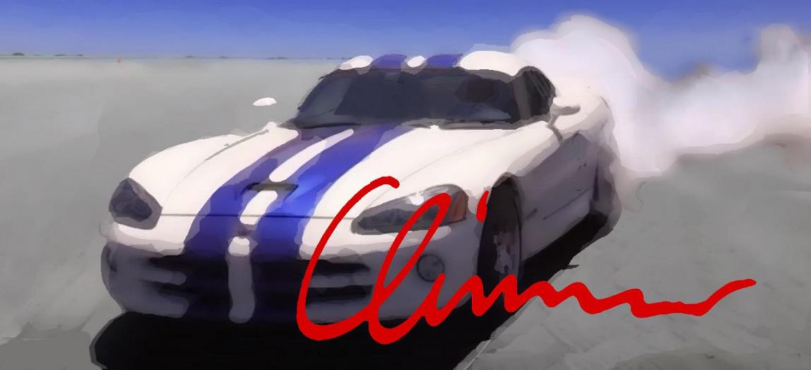 Blue Striped Dodge Viper - Classis Car Artwork by Climms Craft