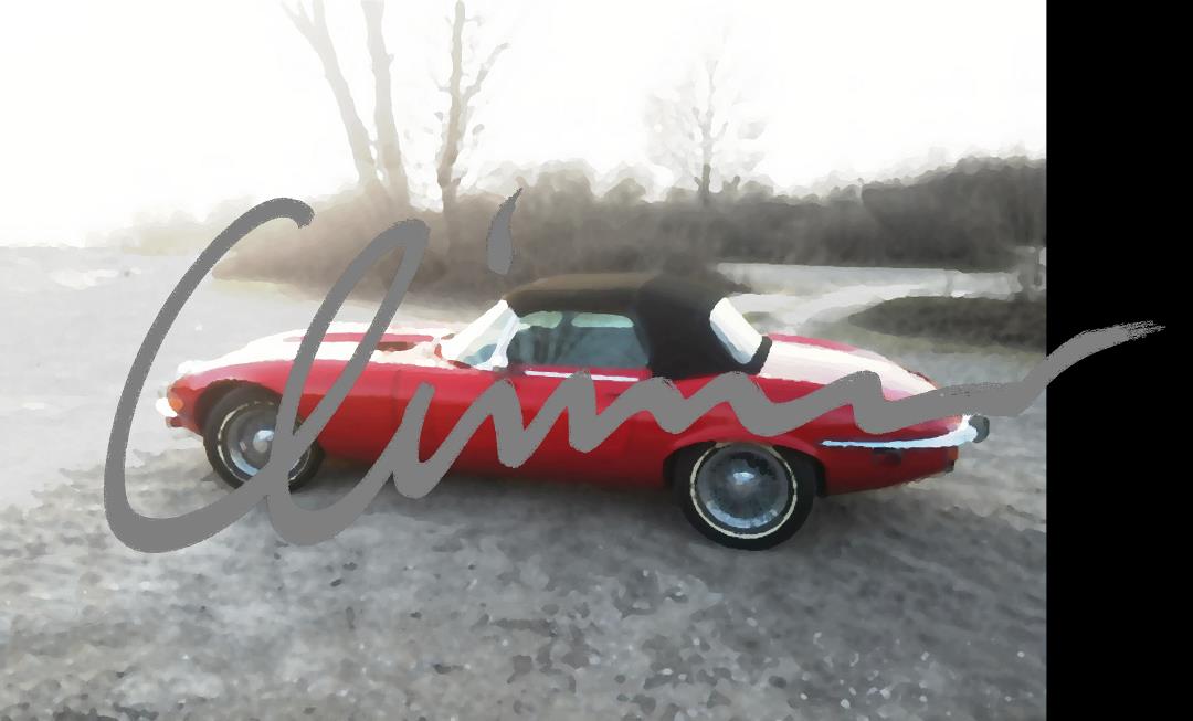 The Red Jaguar E-Type V12 - Climms - Artist on Classic Cars and Landscapes