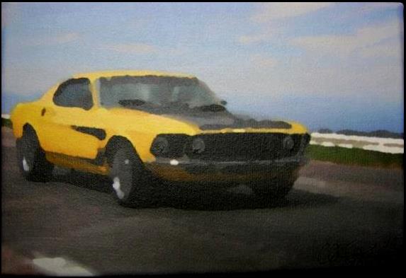 Ford Mustang 1969 Artwork by Climms Craft - Artist on Classic Cars and Landscapes